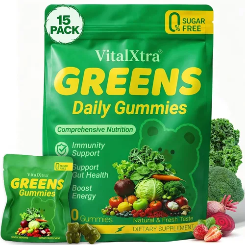 Gomitas de verduras para adultos sin azúcar, gomitas de verduras diarias