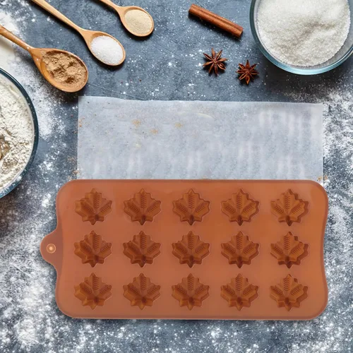 Vista 2 de 2 moldes de silicona para hojas de arce, moldes de fondant de otoño y otoño, molde de caramelo de chocolate para Acción de Gracias, Halloween