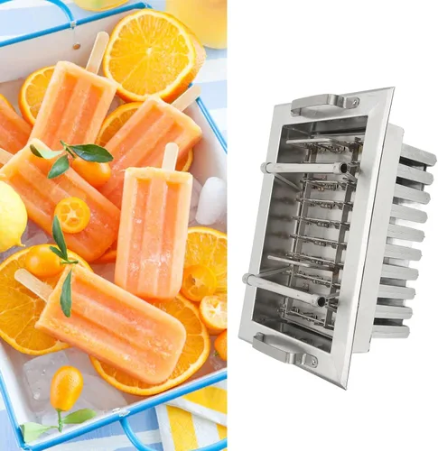 Vista 5 de Luqeeg 40 piezas de acero inoxidable, comercial Ice Lolly Ice Cream Maker Stick Holder DIY Ice Cream Maker Machine (40 agujeros para palo)