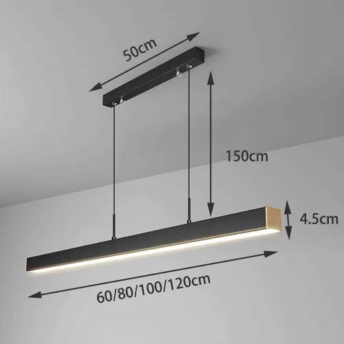 Vista 3 de Modern Kitchen Island Hanging Lights Long Bar Pendant Light Chandeliers Creative Linear Suspension Lamps 4000K Neutral Light for Dining Room Simple