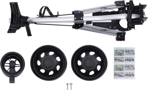 Vista 6 de Carrito de golf, carrito de golf de 3 ruedas, freno de pie, un segundo para abrir y cerrar, ligero, compacto carrito de carrito, estructura