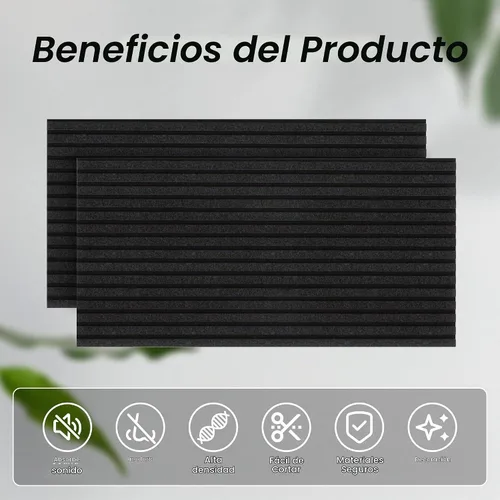 Vista 5 de [Usado] Paquete de 2 paneles de pared acústicos gruesos de doble capa, autoadhesivos, 47 x 23.6 x 0.72 pulgadas, paneles grandes insonorizados