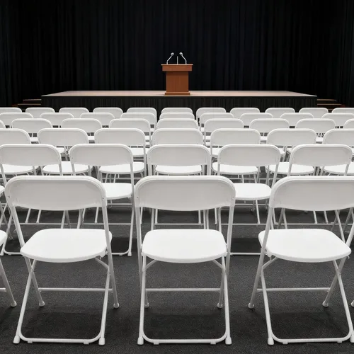 Vista 8 de Set of 10 White Folding Chairs, Commercial & Home Use, Durable Steel Frame Folding Chair with 350 Pound Weight Capacity, Easy to Store Foldable