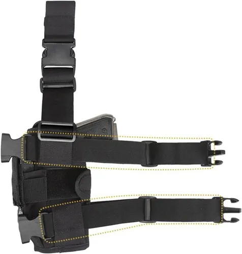 Vista 7 de Molle - Funda táctica para pistola de muslo, funda de pierna caída, ajustable a la derecha