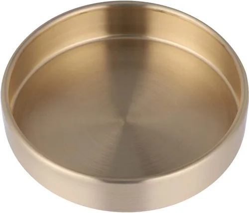 EXCEART - Bandeja decorativa redonda redonda de metal de 3.9in de estilo moderno, bandeja decorativa de oro, bandeja redonda de cobre, bandeja de