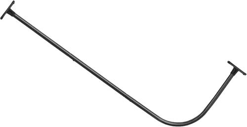 PrettyHome Barra de cortina de ducha con forma de L, para baño, 28 x 68 pulgadas, acabado negro