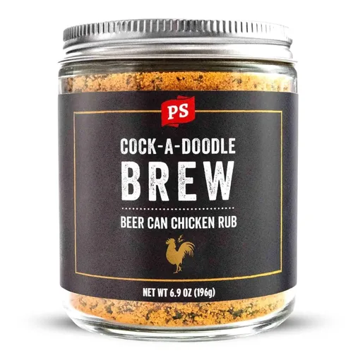 PS Seasoning Cock-A-Doodle Brew - Condimento para Pollo en Lata de Cerveza - Condimento para Barbacoa y Frotaciones para Ahumado, Parrilla, Asado -