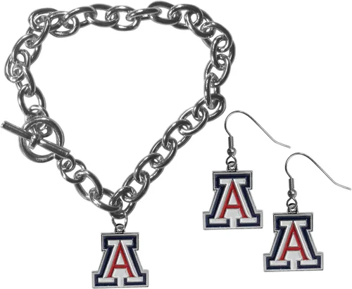 Vista 4 de Siskiyou Sports NCAA unisex-adult Chain Bracelet and Dangle Earring Set