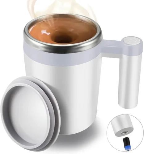 Vista 9 de Taza autoagitadora, taza de café magnética recargable con 2 barras de agitación, taza de mezcla automática impermeable para leche/cacao