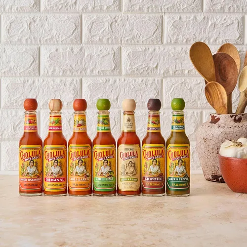 Vista 10 de Cholula Salsa picante, ají y ajo, Kosher, 5 onzas líquidas (paquete de 12)