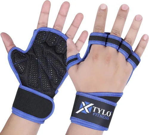 Vista 11 de Xtylo Int Workout Gloves for Men & Women Weight Lifting Gloves with Wrist Support, Full Palm Protection, Non-Slip Grip–Gym,Training, Rowing