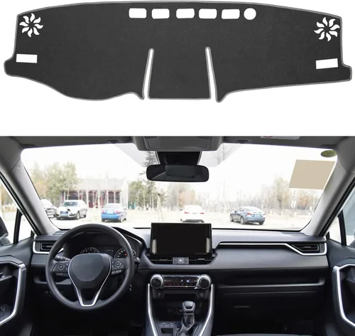 Vista 10 de SENSHINE para Toyota Rav4 2013 2014 2015 2016 2017 2018 Funda para Salpicadero, Funda para Consola Central, Alfombrilla para Tablero, Alfombra