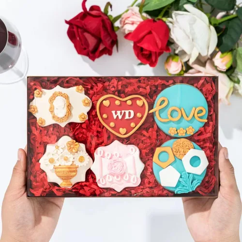 Vista 9 de RomanticBaking Paquete de 10 cajas transparentes para galletas de 9 1/2" x 6" x 1 1/4" pulgadas con ventana, cajas de panadería, cajas