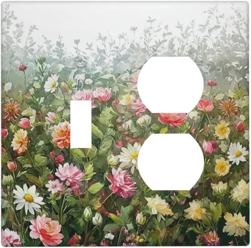 Vista 173 de Placa decorativa para interruptor de luz, medusas, tortugas marinas, fantasía, océano, 2 bandas, 1 palanca, 1 placa de pared dúplex, cubiertas