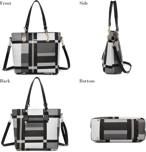 Vista 5 de Monederos y bolsos de mano para mujer, de cuero sintético, bolsas cruzadas, monederos, juego de 6 piezas