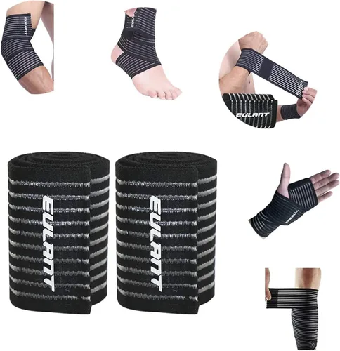 Vista 8 de EULANT Elastic Wrist/Leg Support Brace 1 Pairs, Adjustable Compression Wrist Wraps Wristbands for Carpal Tunnel Arthritis Tendonitis Weightlifting