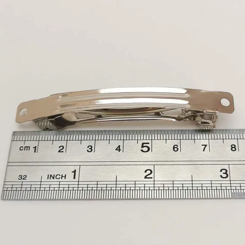 Vista 3 de Chenkou Craft 40 pinzas para el cabello de metal plateado con pasador francés para manualidades (3 18 pulgadas)