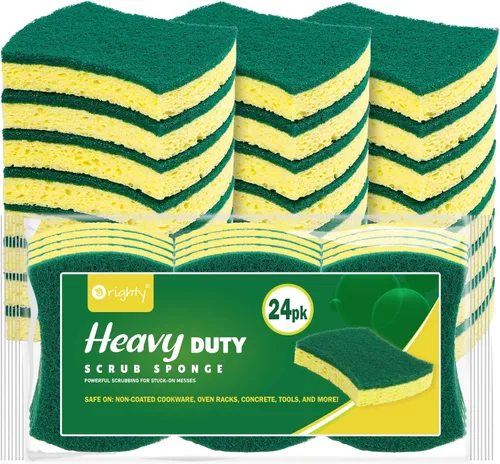 Vista 10 de Orighty - Esponjas de limpieza antiarañazos de celulosa, paquete de 24, esponjas de cocina para cocina, baño y hogar, esponja de doble cara