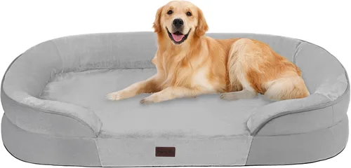 Vista 19 de Dwanton - Cama ortopédica para perros medianos con espuma de gel de memoria, sofá impermeable para perros, cama lavable para mascotas con cojín