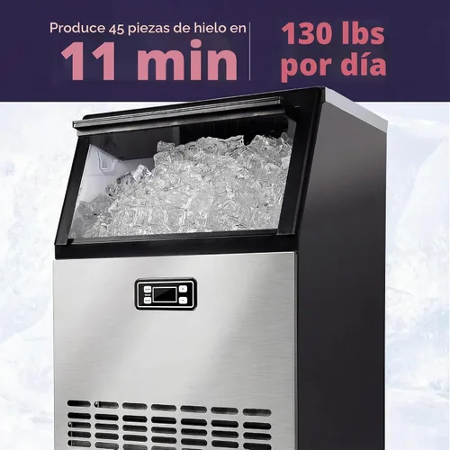 Vista 2 de ICYGLEE Máquina comercial para hacer hielo, máquina de hielo independiente Plateado