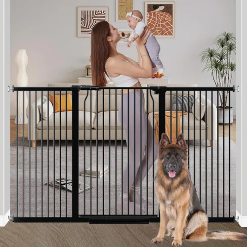 Vista 12 de Puerta de bebé extra alta de 40.55" para escaleras - 29.6"-40.5" de ancho 1.37" de espaciado ultra estrecho Puerta extra ancha para gatos y perros