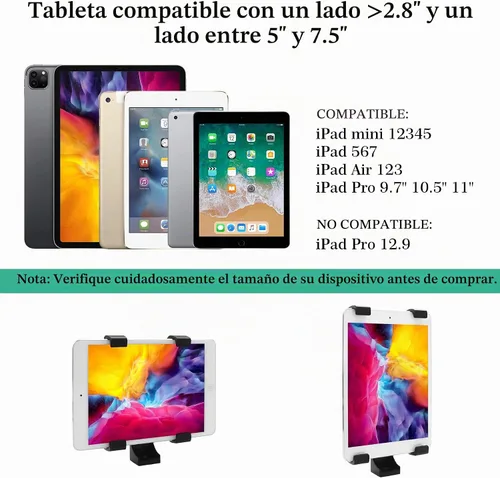 Vista 4 de LINKCOOL Adaptador universal de trípode para tablet, para iPad/Air/Mini, Samsung Galaxy Tab, Nexus y la mayoría de las tabletas, compatible