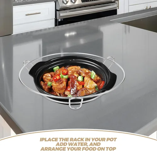Vista 3 de Stainless Steel Steamer Rack for Pots, Cooling Airflow, Silver