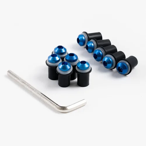 Vista 10 de WYNMOTO Tornillos universales para motocicleta, kit de tornillos de carenado, kit de tornillos de carenado, kit de aluminio CNC para Negro