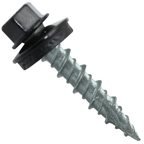 Vista 14 de Tornillos para techos de metal: (250) 10 x 1 ABC Tornillo de techo de chapa de metal gris de 10 x 1 ABC. Tornillos de revestimiento de metal a