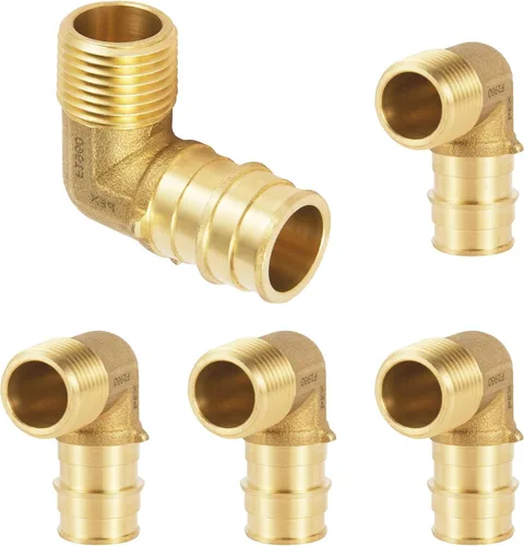 Vista 11 de Paquete de 2 accesorios HeSun PEX-A, codo de expansión de rosca NPT macho de 3/4 pulgadas PEX-A x 3/4 pulgadas, ASTM F1960098-2)