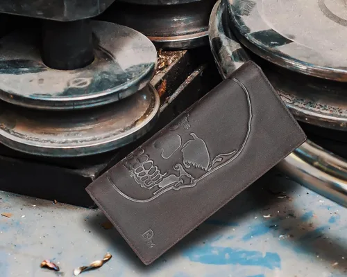Vista 6 de DK86 Cartera larga para hombre Cuero de grano completo Bloqueo RFID Cartera plegable Cartera Rodeo, café, (Coffee A), Billetera plegable