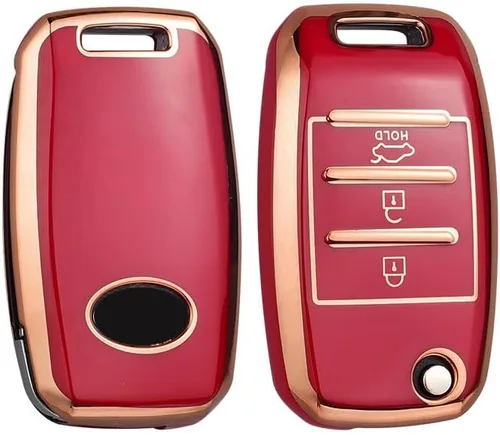 Vista 3 de Funda de TPU suave para llaves compatible con Kia K3 K5 Cerato Llavero Llavero Llavero Protector de llave 3 botones