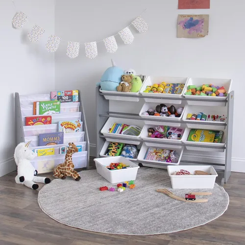 Vista 7 de Humble Crew Kids Bookshelf 6-Tier Book Rack Organizer, Extra Large Toddler Bookcase with Fabric Storage Pockets, Front-Facing Display for Children’s