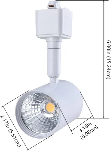 Vista 3 de mirrea Paquete de 6 cabezales de iluminación LED compatibles con un solo circuito tipo H, riel de iluminación de riel, foco de techo para tareas