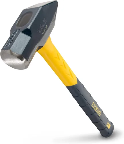 Vista 5 de ESTWING Blacksmith's Hammer - Herramienta de trabajo de metales de 32 onzas con mango de fibra de vidrio y agarre antideslizante para cojín - MRF32BS