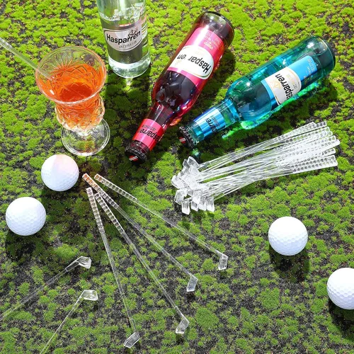 Vista 5 de Roshtia 100 palitos de plástico para agitadores de bebidas para palos de golf, palitos para cócteles, café, licor, pasteles, palitos de golf