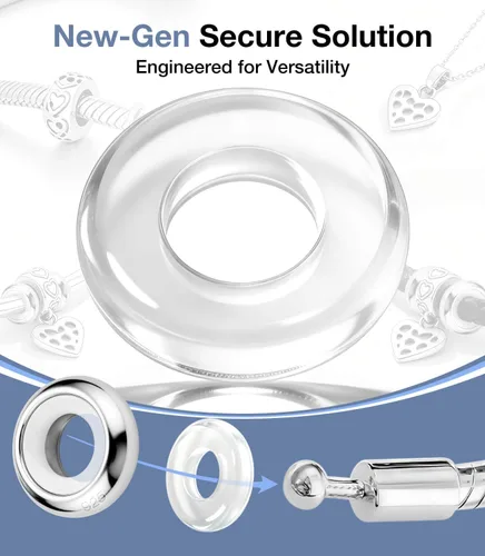 Vista 3 de Lovans 925 Sterling Silver Spacer Beads for Charms Bracelet Stopper Beads Fit for DIY Jewelry