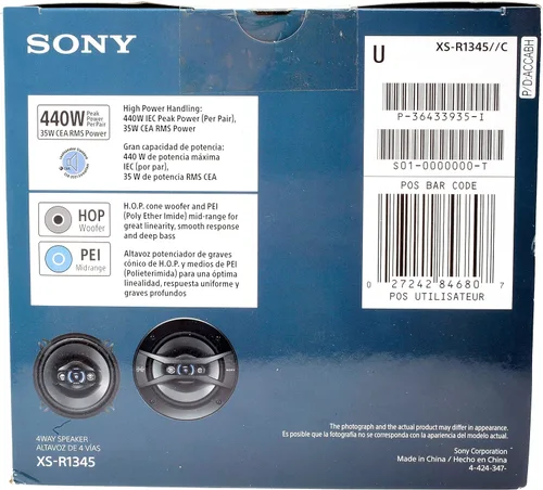 Vista 5 de Sony XS-R1345 5-1/4" 4 vías 220 vatios altavoz para coche (par)