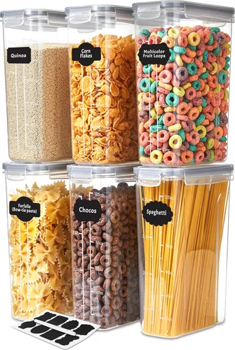 Vista 9 de Utopia Kitchen Juego de contenedores de almacenamiento para cereales – 4 unidades 4L (135.2 oz) Contenedores de almacenamiento de alimentos
