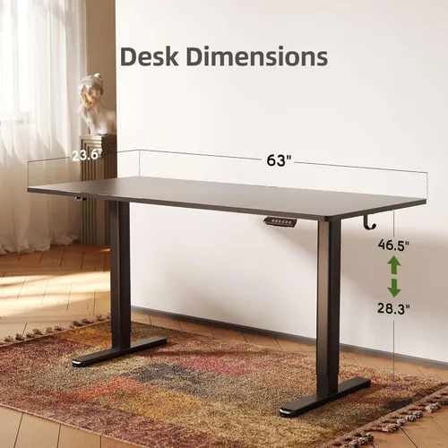 Vista 75 de INNOVAR Escritorio eléctrico de pie, escritorio de pie de altura ajustable, escritorio de pie de 40 x 24 pulgadas para computadora de oficina
