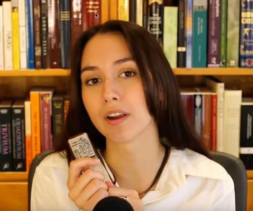 Vista 2 de Brown Scapular Mt. Carmel 100% lana fabricada en Estados Unidos, calidad hecha a mano (individual)