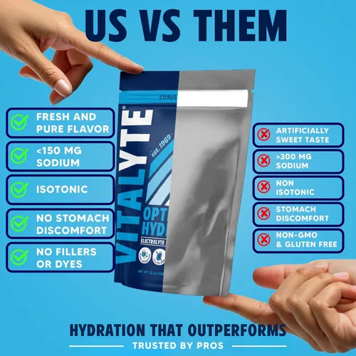 Vista 2 de Polvo para preparar bebida natural de electrolitos, libre de gluten, contenedor con 80 porciones, marca Vitalyte, cítrico (Cool Citrus)