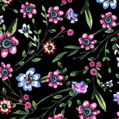 Vista 8 de Sloggers 5122DSYBK06 - Zapatos de jardín impermeables y cómodos, talla 6, estampado primaveral de color negro