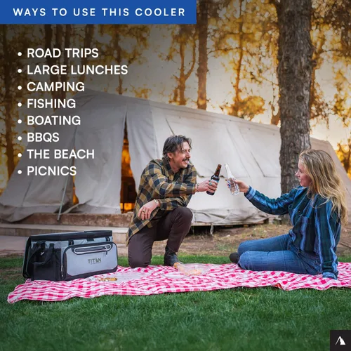 Vista 7 de Titan by Arctic Zone Enfriador Suave Sin Cremallera para 48 Latas con Forro HardBody, Seagrass