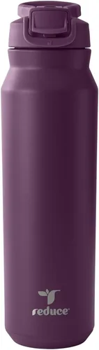 Vista 16 de REDUCE Hydrate Pro - Botella de agua aislada de acero inoxidable de 24 onzas, tapa abatible a prueba de fugas, apta para lavavajillas, sin BPA, Negro