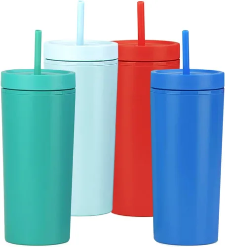 Vista 10 de Arora Juego de 6 vasos de plástico transparente (16 onzas) y juego de 6 (9 onzas), vasos de agua reutilizables de acrílico, sin BPA, para fiestas