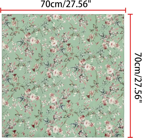Vista 3 de Allegra K Bufandas de gasa para mujer, 27.6 x 27.6 pulgadas, pañuelo cuadrado con estampado floral