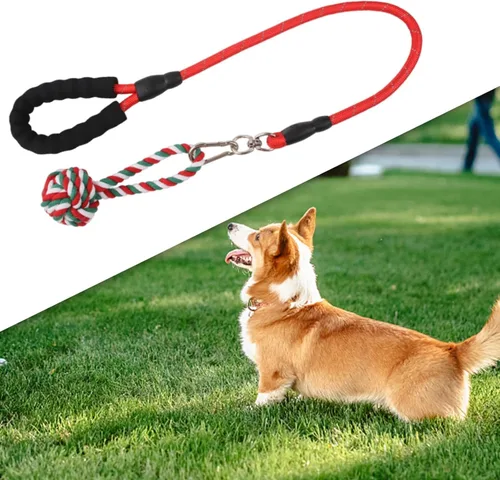 Vista 3 de Juguetes interactivos para perros, juguetes de cuerda trenzada, juguete de bola de nudo interior, juguete masticable para perros, juguetes