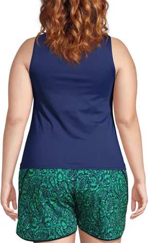 Vista 4 de Lands' End Traje de baño tankini modesto de cuello alto resistente al cloro UPF 50 para mujer
