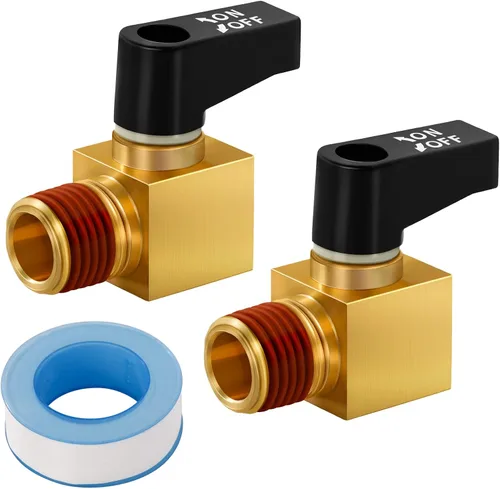 SUNROAD Válvula de compresor de aire Válvula de bola de drenaje de latón Válvula de bola de 1/4 "NPT rosca macho compresor de aire Accesorios 2